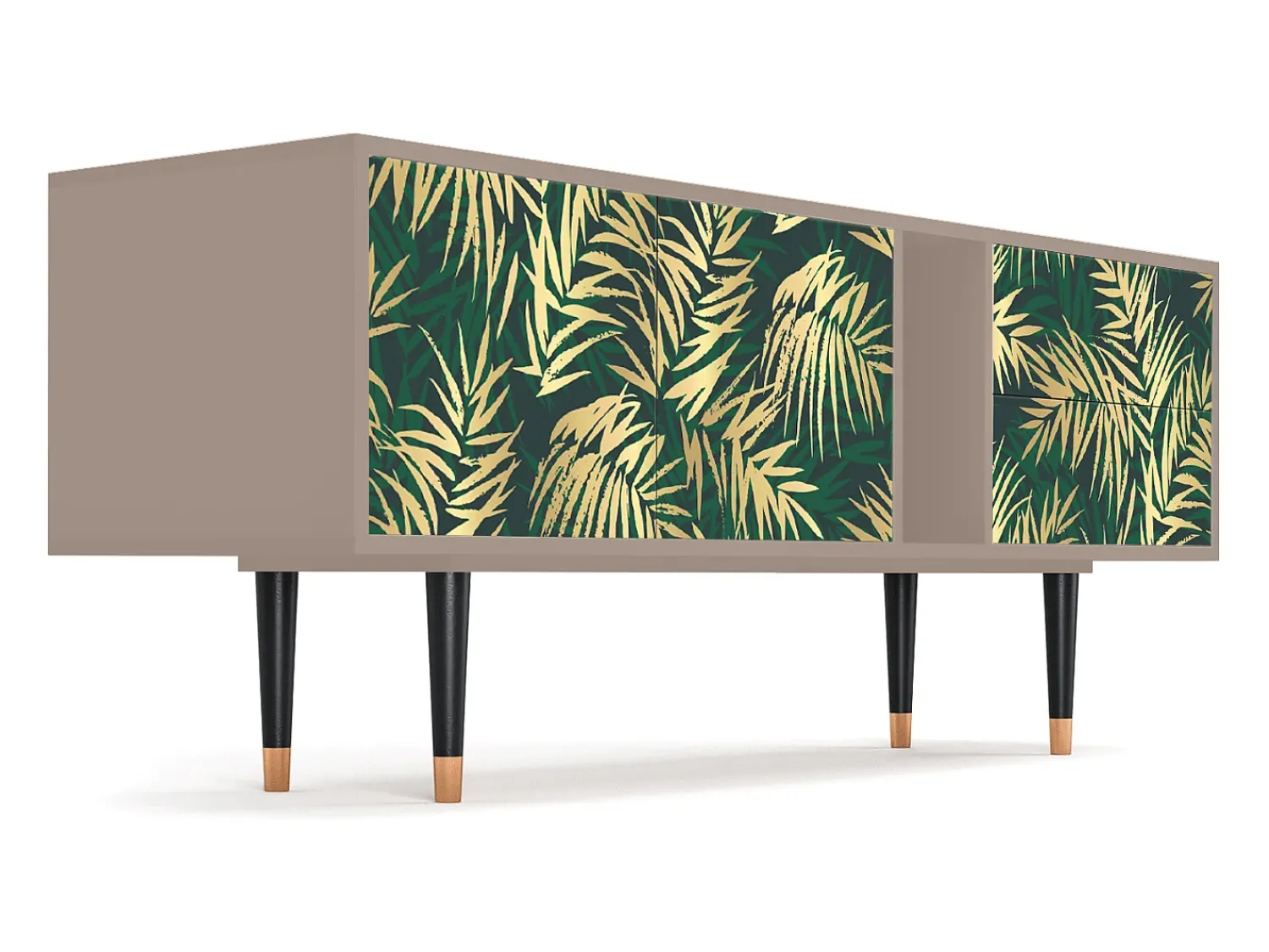 Móvel De Tv* Mueble de TV - 170х69х48 cm - T1 - Sunny Palm Tree, Latte Bege