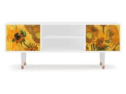 Móvel De Tv| Mueble de TV - 170х69х48 cm - T2 - Sunflowers, Branco Bege