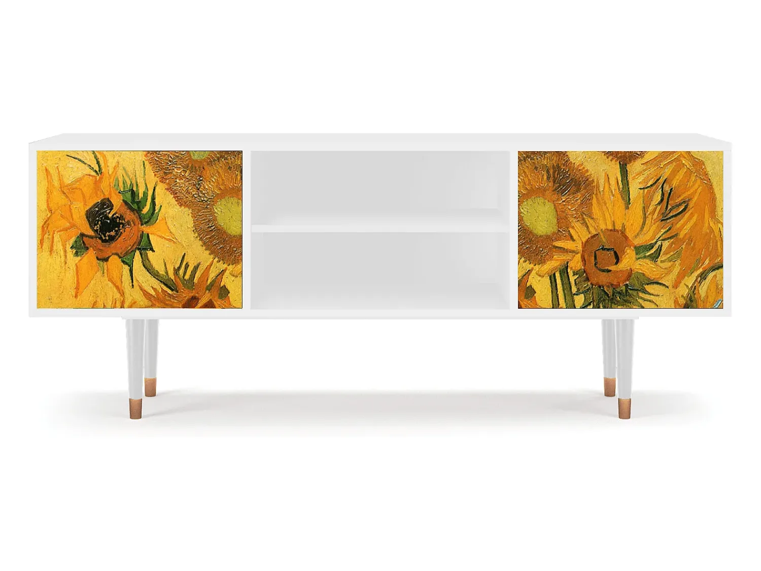 Móvel De Tv| Mueble de TV - 170х69х48 cm - T2 - Sunflowers, Branco Bege