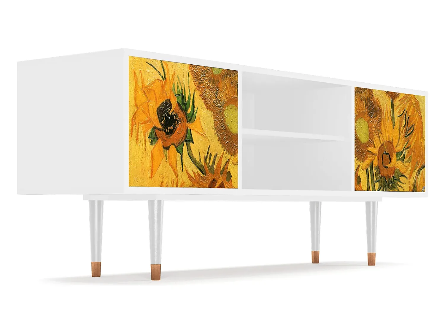 Móvel De Tv| Mueble de TV - 170х69х48 cm - T2 - Sunflowers, Branco Bege