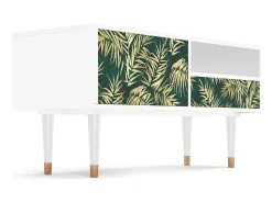 Móvel De Tv| Mueble de TV - 115х59х48 cm - T3 - Sunny Palm Tree, Branco Bege