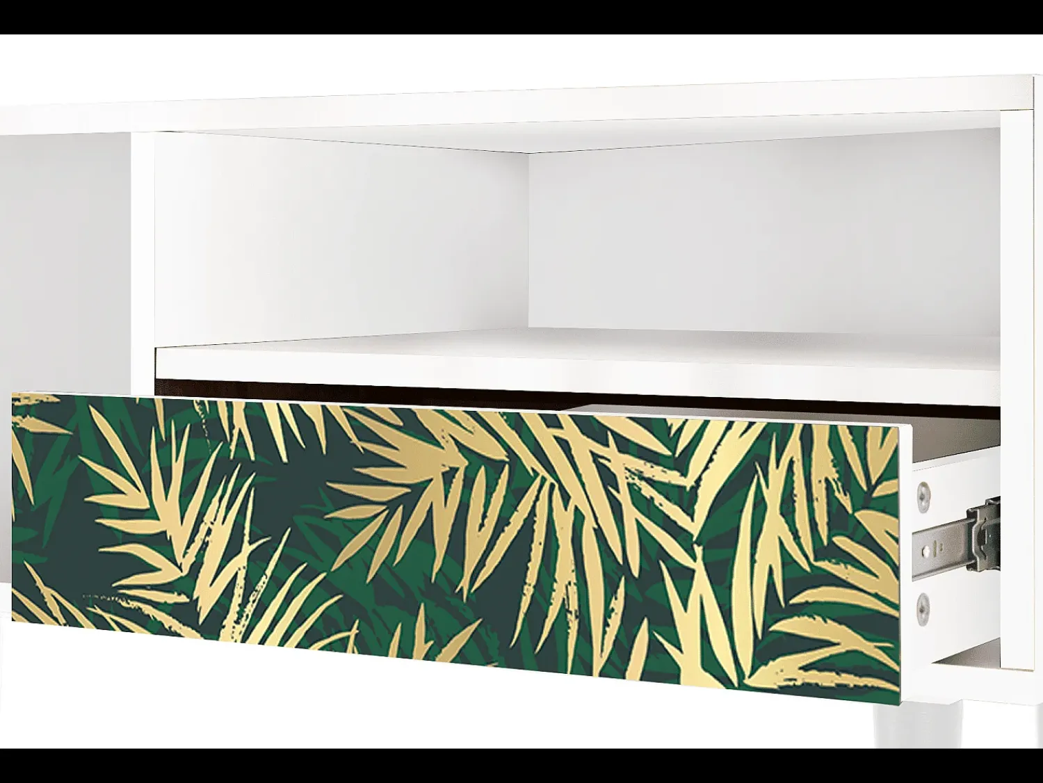 Móvel De Tv| Mueble de TV - 115х59х48 cm - T3 - Sunny Palm Tree, Branco Bege