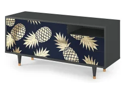New Mueble de TV - 125х56х41 cm - T7 - Sunny Pineaple, Antracite Cinza antracite