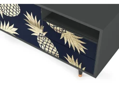 New Mueble de TV - 125х56х41 cm - T7 - Sunny Pineaple, Antracite Cinza antracite
