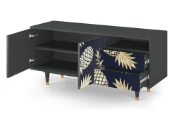 New Mueble de TV - 125х56х41 cm - T7 - Sunny Pineaple, Antracite Cinza antracite