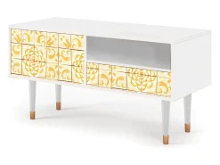 Móvel De Tv* Mueble de TV - 115х59х48 cm - T3 - Sunshiny Tile, Branco Bege