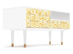 Móvel De Tv* Mueble de TV - 115х59х48 cm - T3 - Sunshiny Tile, Branco Bege
