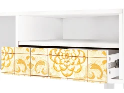 Móvel De Tv* Mueble de TV - 115х59х48 cm - T3 - Sunshiny Tile, Branco Bege