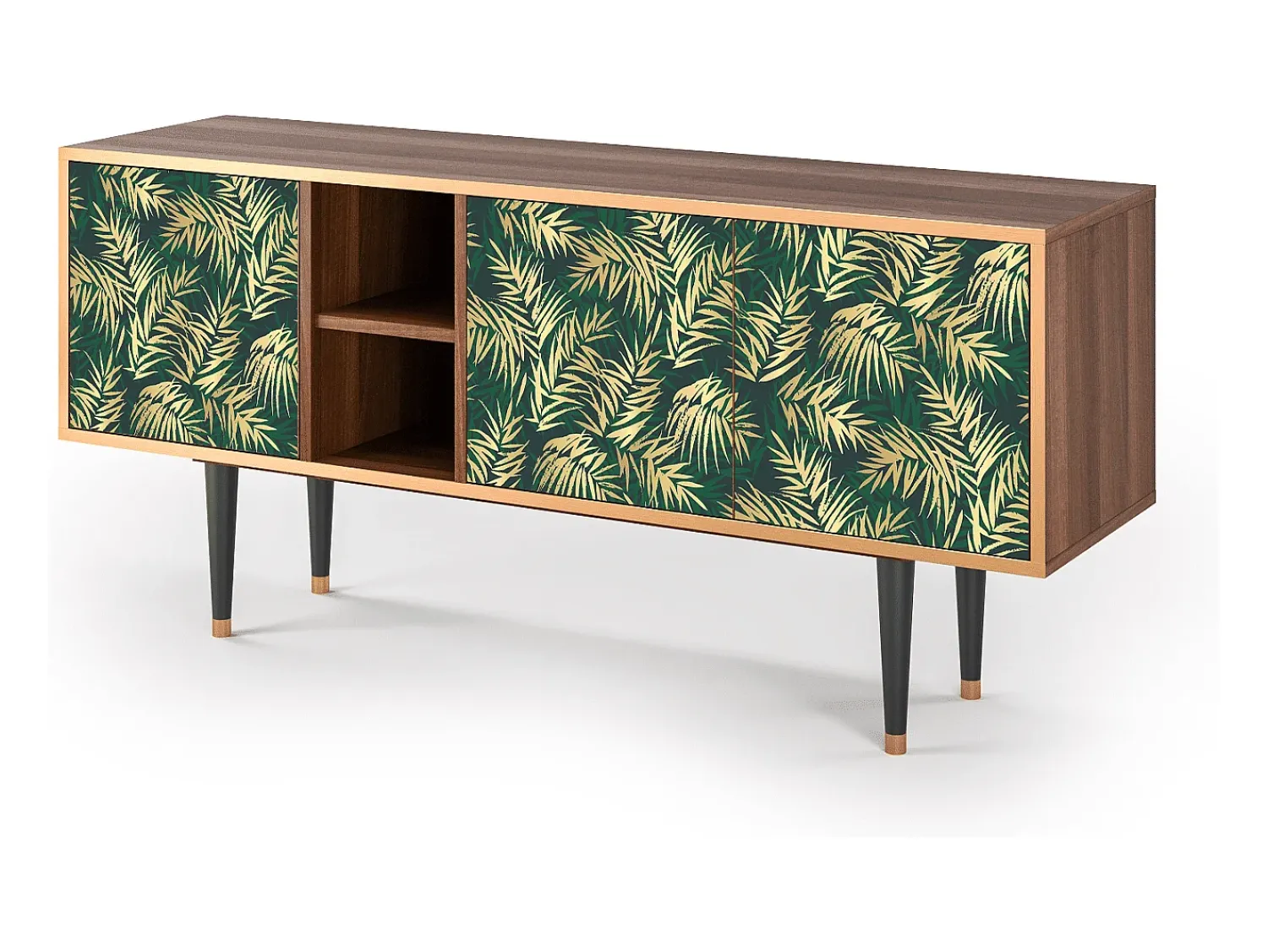 Móvel De Tv* Mueble de TV - 150х69х41 cm - T5 - Sunny Palm Tree, Nogueira Castanho
