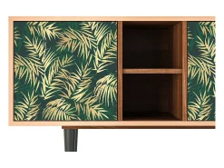 Móvel De Tv* Mueble de TV - 150х69х41 cm - T5 - Sunny Palm Tree, Nogueira Castanho
