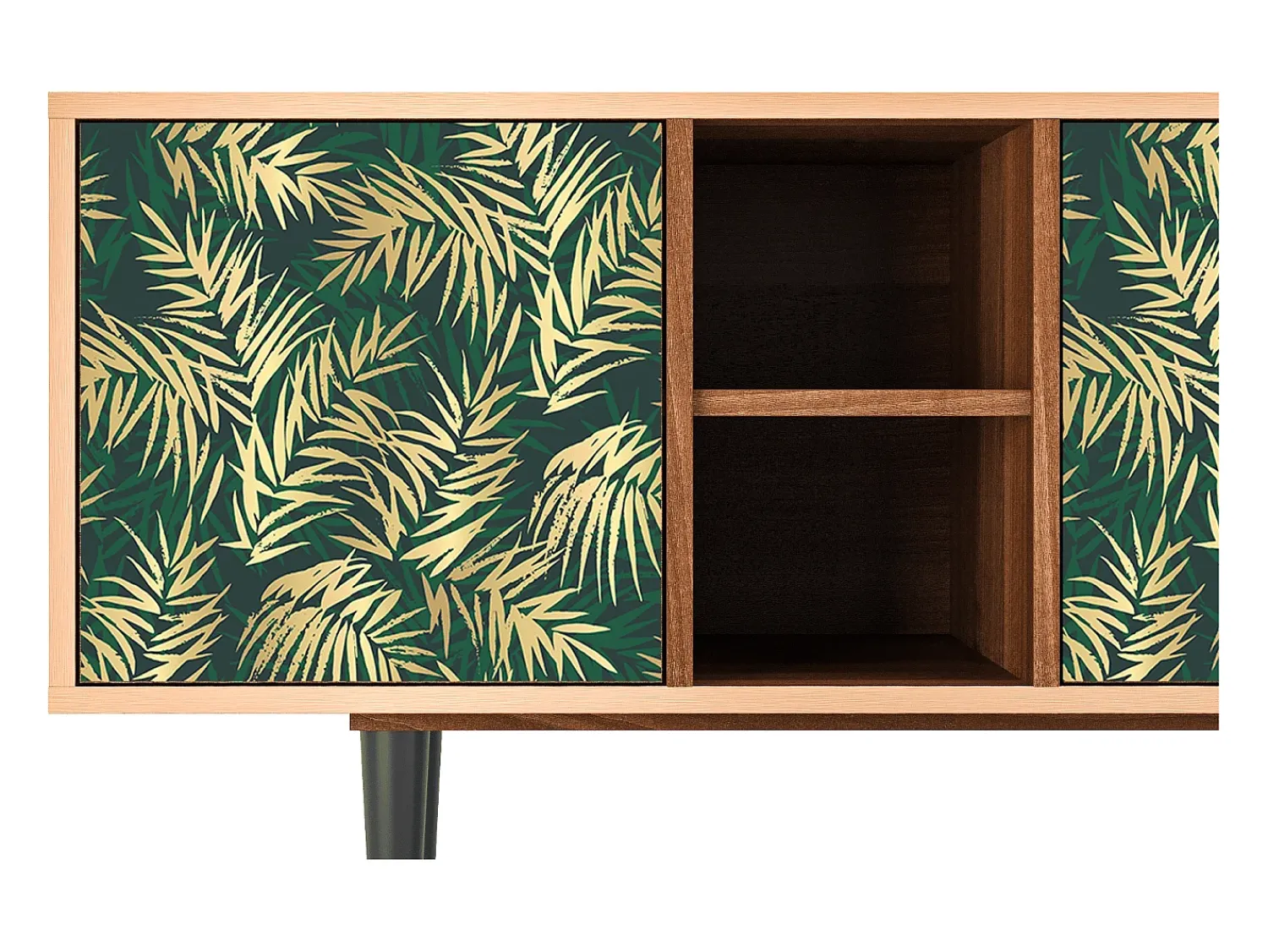 Móvel De Tv* Mueble de TV - 150х69х41 cm - T5 - Sunny Palm Tree, Nogueira Castanho