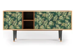 Móvel De Tv* Mueble de TV - 150х69х41 cm - T5 - Sunny Palm Tree, Nogueira Castanho