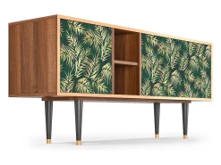 Móvel De Tv* Mueble de TV - 150х69х41 cm - T5 - Sunny Palm Tree, Nogueira Castanho