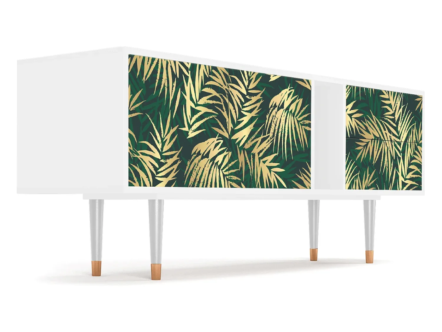 Móvel De Tv| Mueble de TV - 170х69х48 cm - T1 - Sunny Palm Tree, Branco Bege