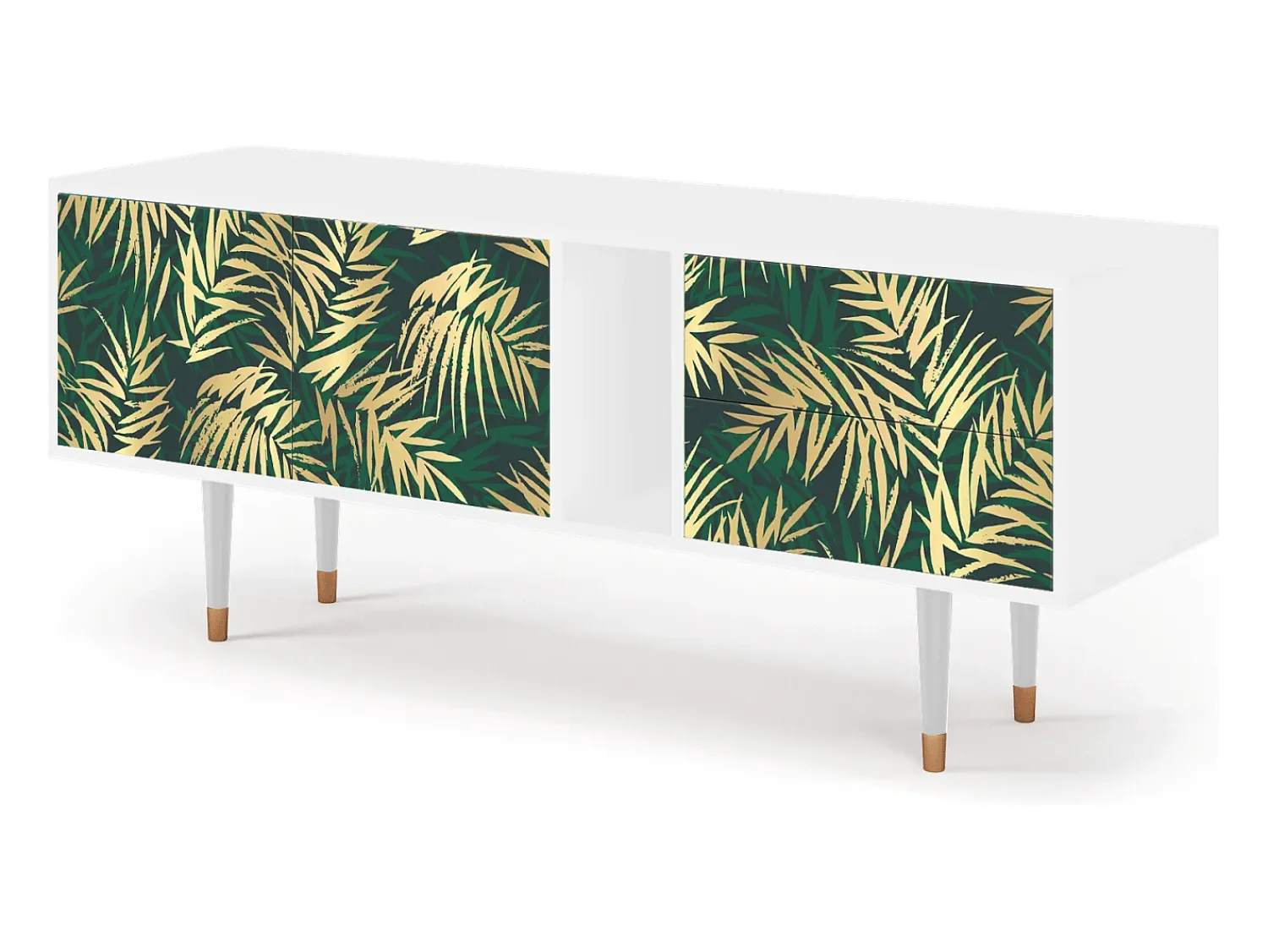 Móvel De Tv| Mueble de TV - 170х69х48 cm - T1 - Sunny Palm Tree, Branco Bege