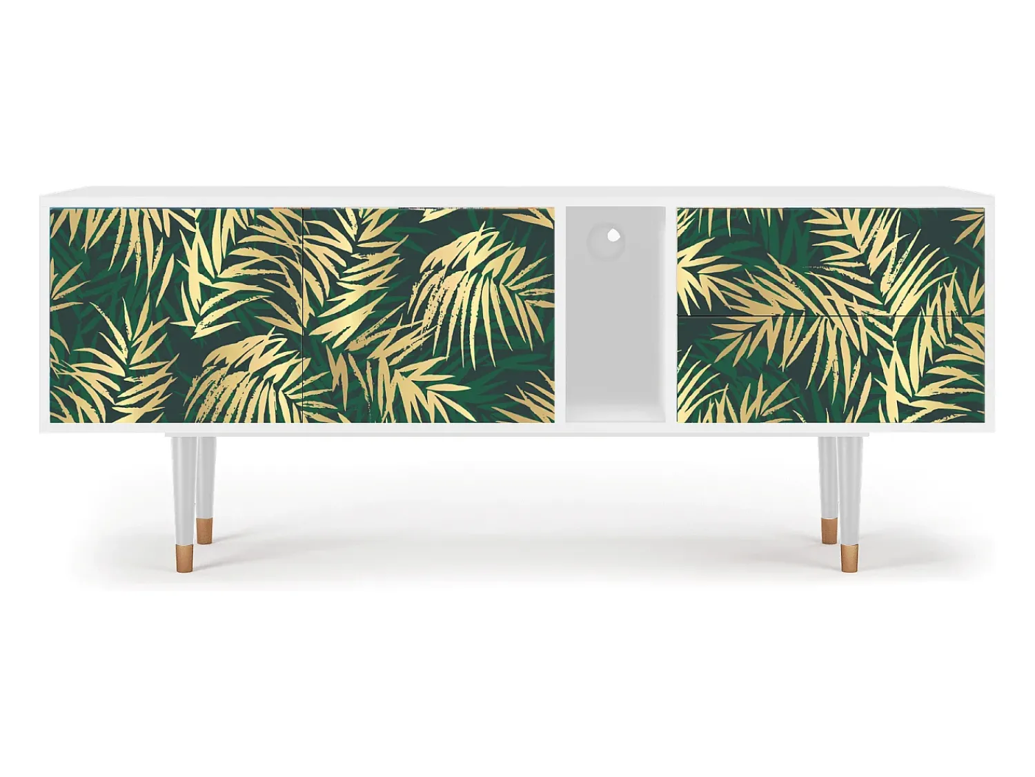 Móvel De Tv| Mueble de TV - 170х69х48 cm - T1 - Sunny Palm Tree, Branco Bege