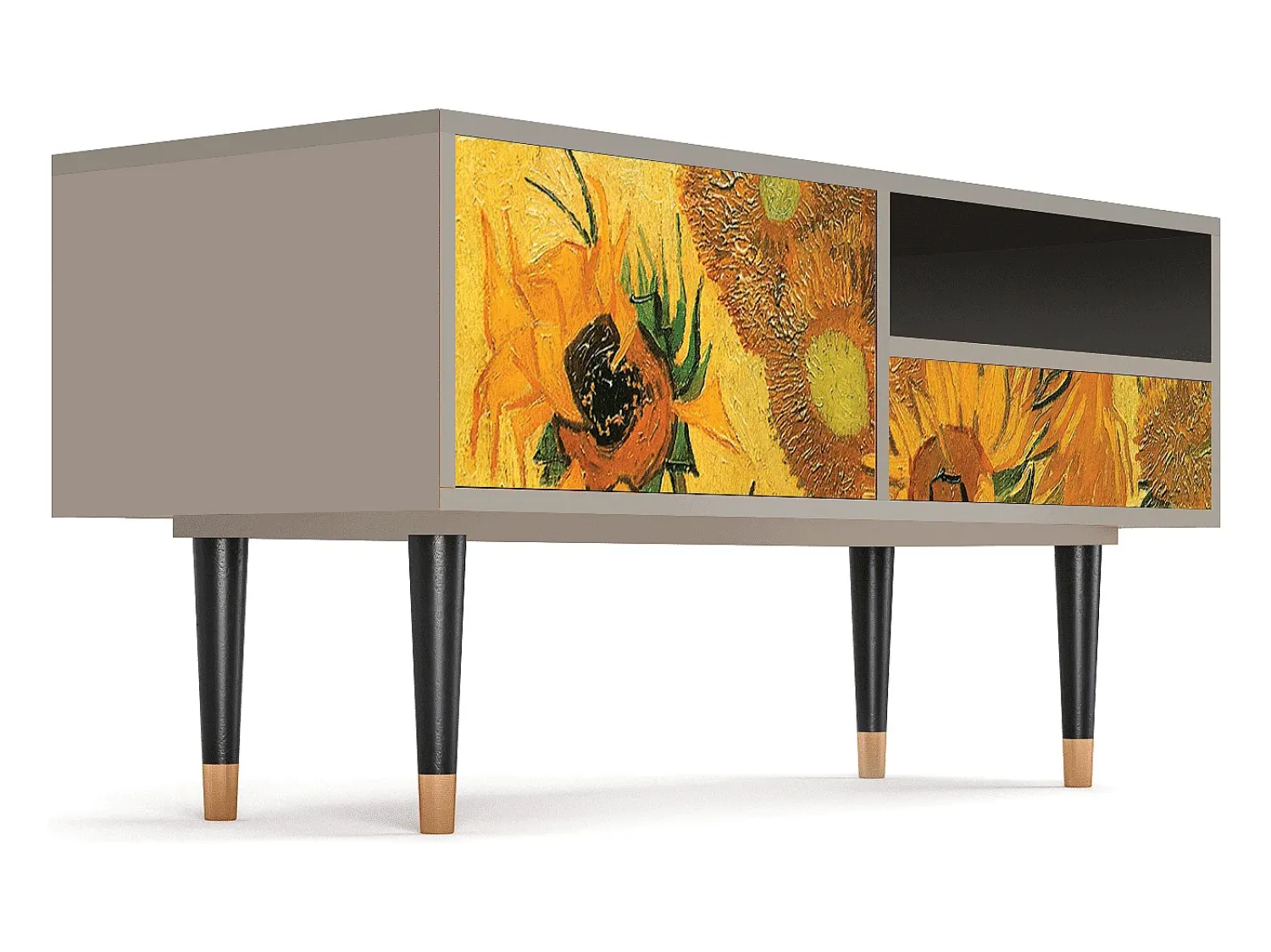 Clearance Mueble de TV - 115х59х48 cm - T3 - Sunflowers, Areia Bege