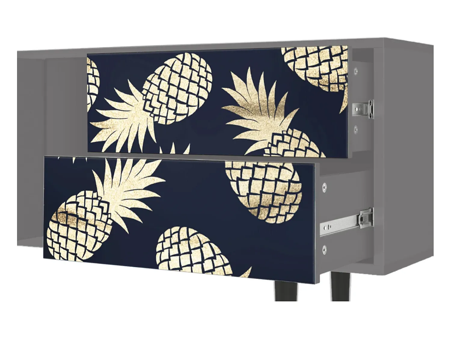 Móvel De Tv| Mueble de TV - 170х69х48 cm - T1 - Sunny Pineaple, Cinza Cinzento