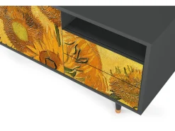 Outlet Mueble de TV - 125х56х41 cm - T7 - Sunflowers, Antracite Cinza antracite