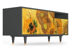 Outlet Mueble de TV - 125х56х41 cm - T7 - Sunflowers, Antracite Cinza antracite