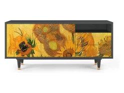 Outlet Mueble de TV - 125х56х41 cm - T7 - Sunflowers, Antracite Cinza antracite