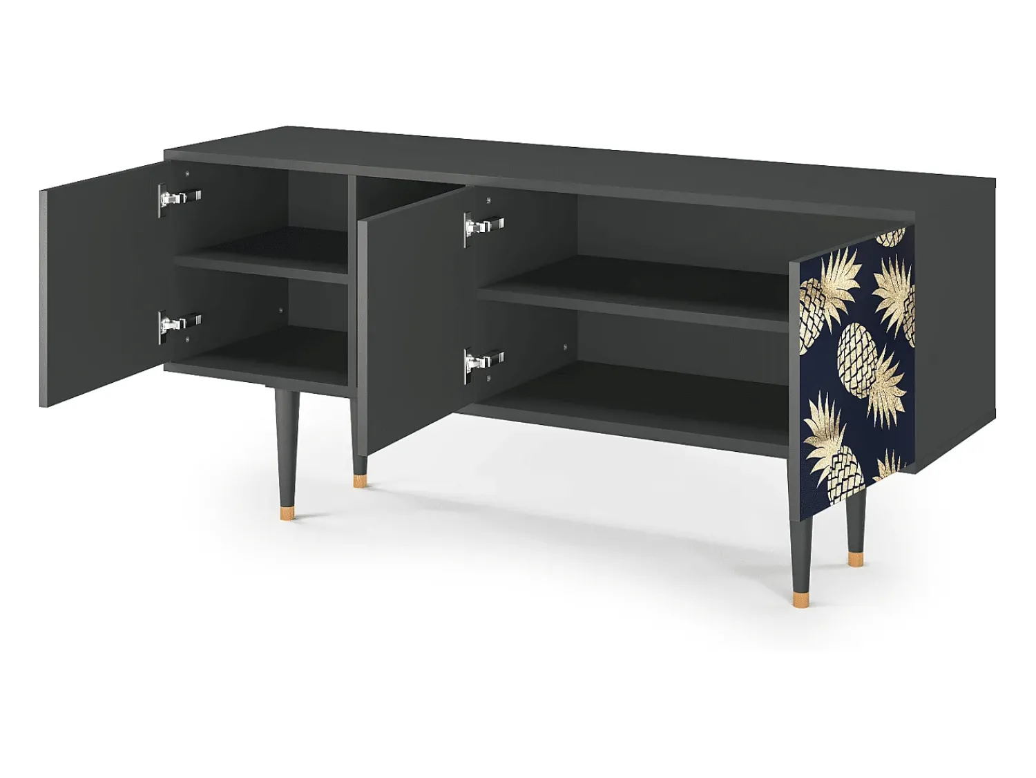 Discount Mueble de TV - 150х69х41 cm - T5 - Sunny Pineaple, Antracite Cinza antracite
