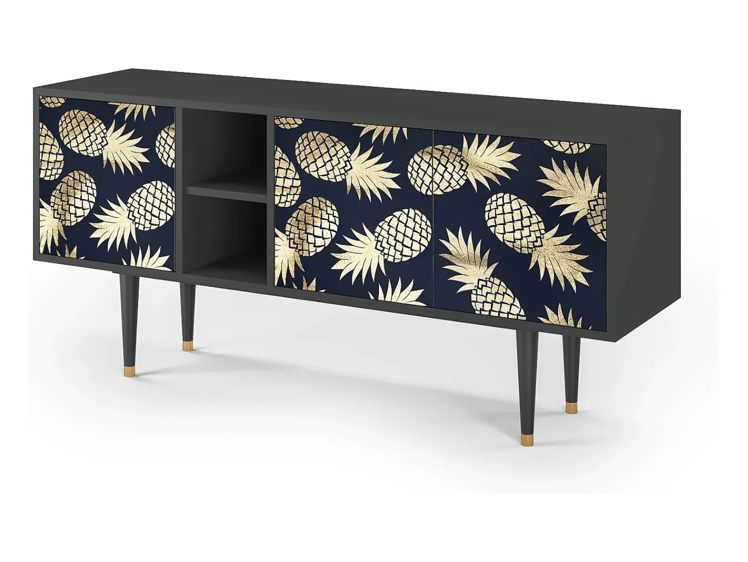 Discount Mueble de TV - 150х69х41 cm - T5 - Sunny Pineaple, Antracite Cinza antracite