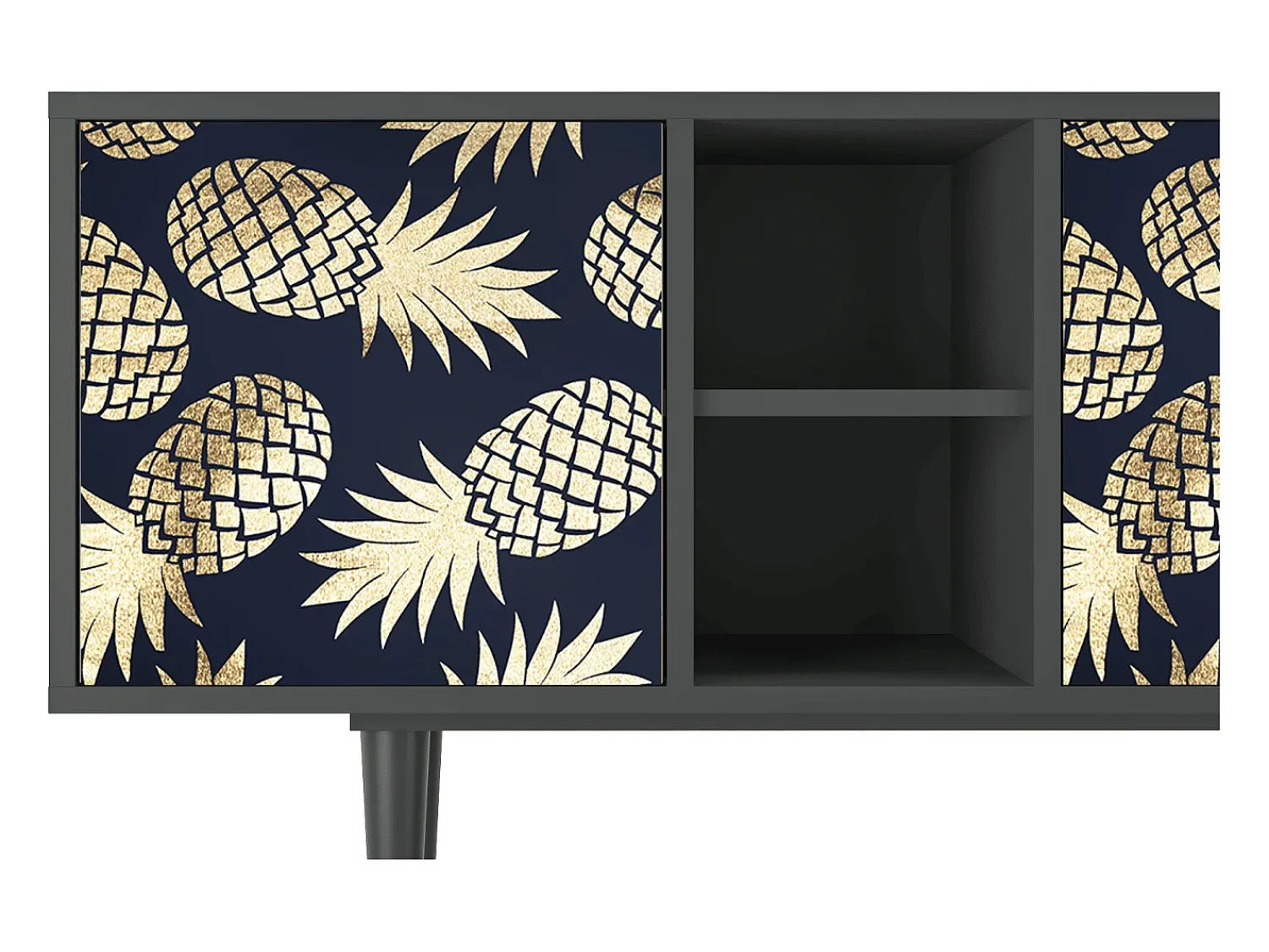 Discount Mueble de TV - 150х69х41 cm - T5 - Sunny Pineaple, Antracite Cinza antracite