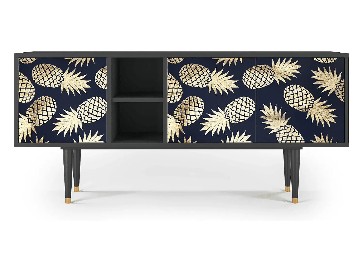 Discount Mueble de TV - 150х69х41 cm - T5 - Sunny Pineaple, Antracite Cinza antracite