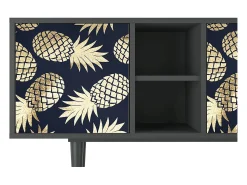 Discount Mueble de TV - 150х69х41 cm - T5 - Sunny Pineaple, Antracite Cinza antracite