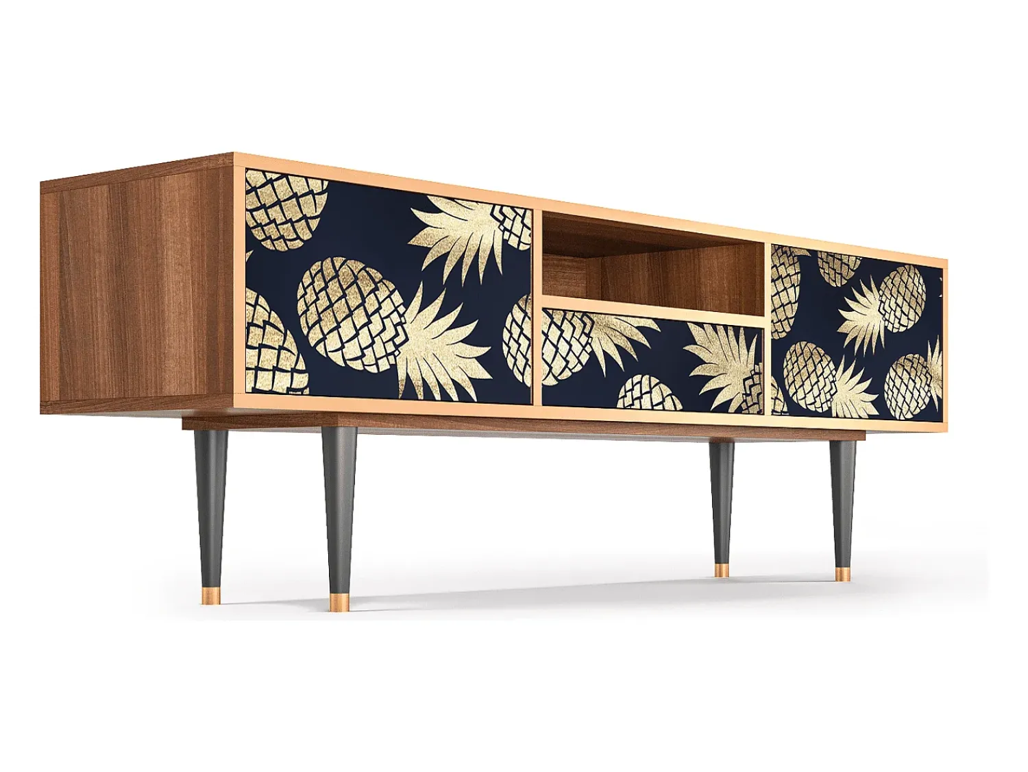 Móvel De Tv| Mueble de TV - 170х59х41 cm - T6 - Sunny Pineaple, Nogueira Castanho