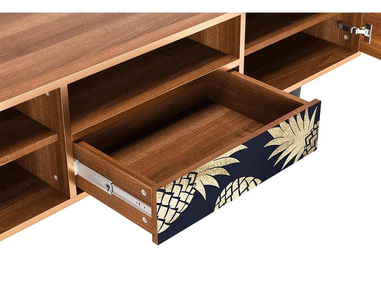 Móvel De Tv| Mueble de TV - 170х59х41 cm - T6 - Sunny Pineaple, Nogueira Castanho