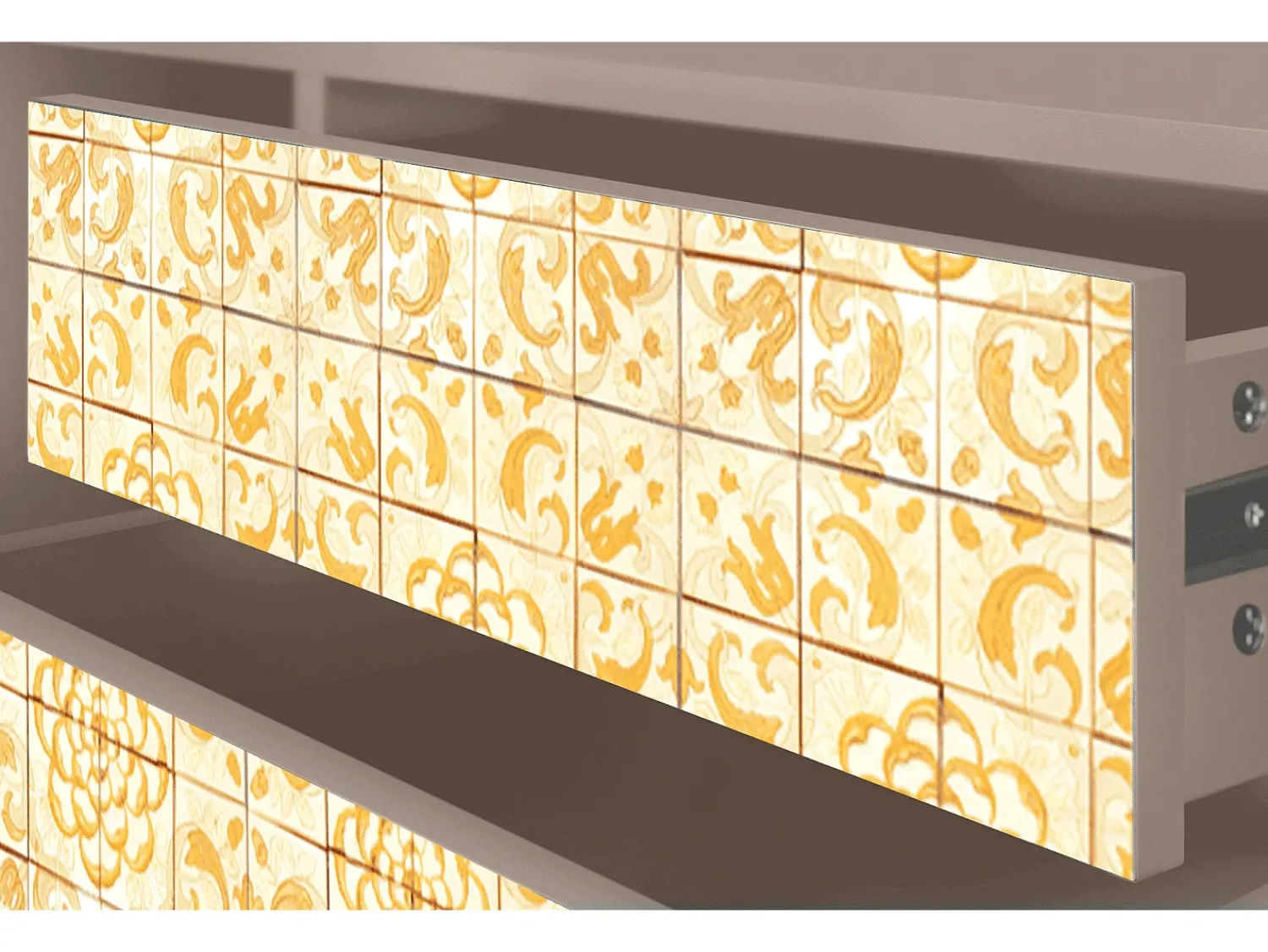Móvel De Tv* Mueble de TV - 170х59х48 cm - T4 - Sunshiny Tile, Latte Bege