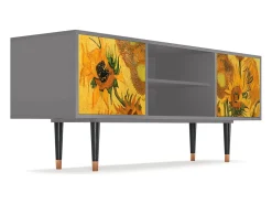 Mueble de TV - 170х69х48 cm - T2 - Sunflowers, Cinza^ Móvel De Tv