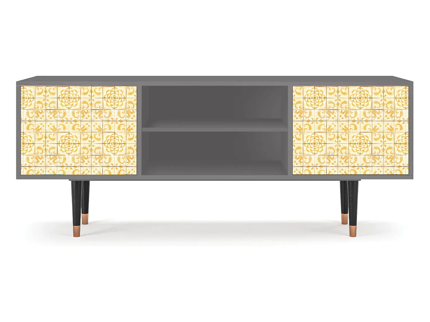 Móvel De Tv* Mueble de TV - 170х69х48 cm - T2 - Sunshiny Tile, Cinza Cinzento