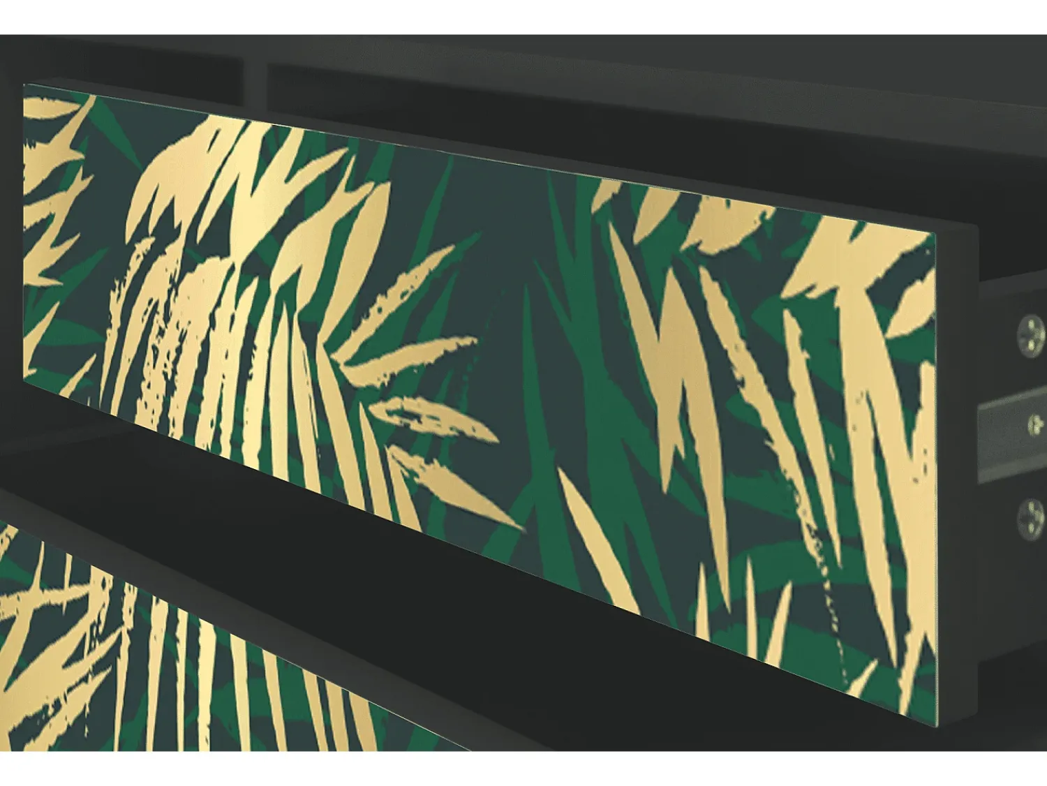Móvel De Tv* Mueble de TV - 170х59х48 cm - T4 - Sunny Palm Tree, Antracite Cinza antracite