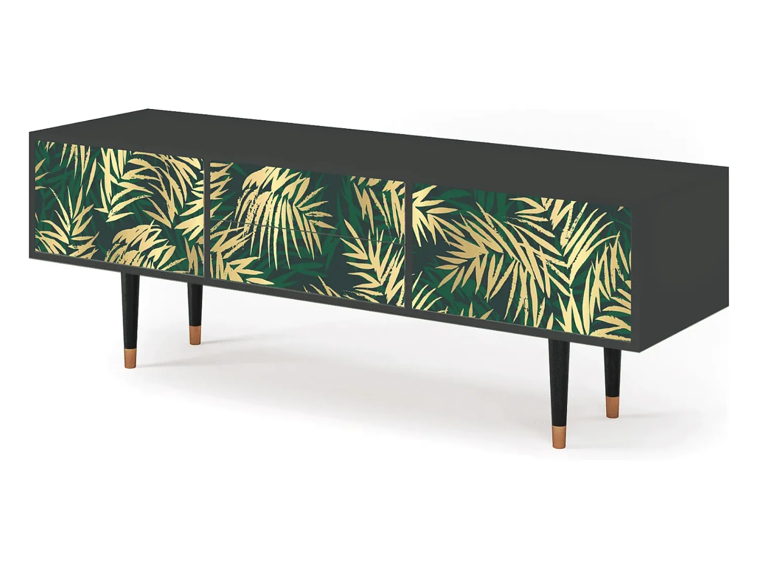 Móvel De Tv* Mueble de TV - 170х59х48 cm - T4 - Sunny Palm Tree, Antracite Cinza antracite