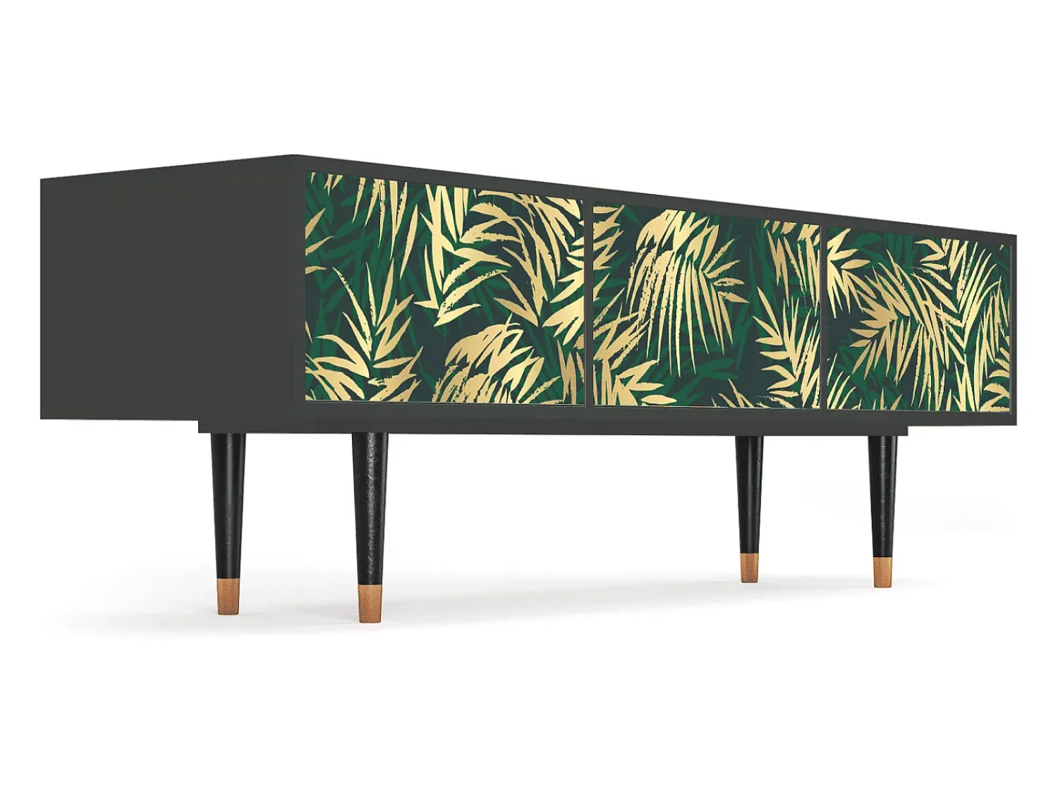 Móvel De Tv* Mueble de TV - 170х59х48 cm - T4 - Sunny Palm Tree, Antracite Cinza antracite