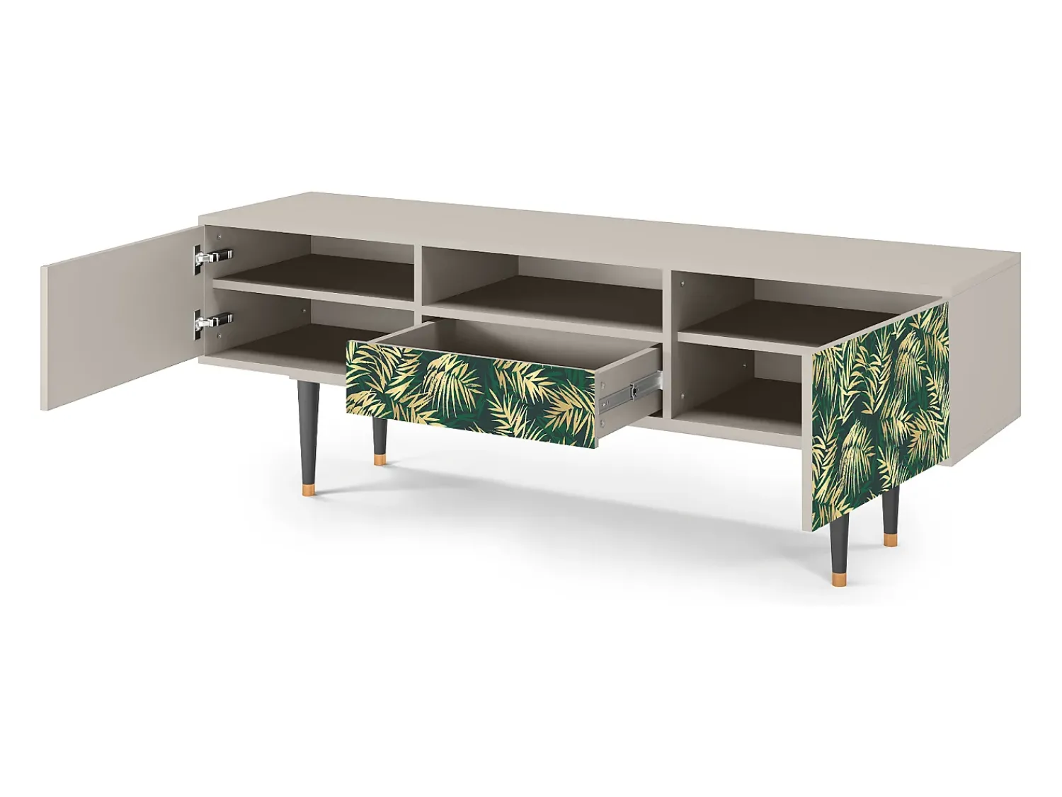 Móvel De Tv* Mueble de TV - 170х59х41 cm - T6 - Sunny Palm Tree, Areia Bege