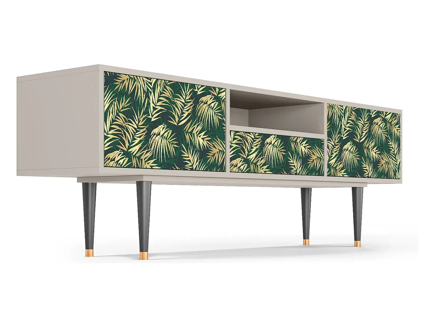 Móvel De Tv* Mueble de TV - 170х59х41 cm - T6 - Sunny Palm Tree, Areia Bege