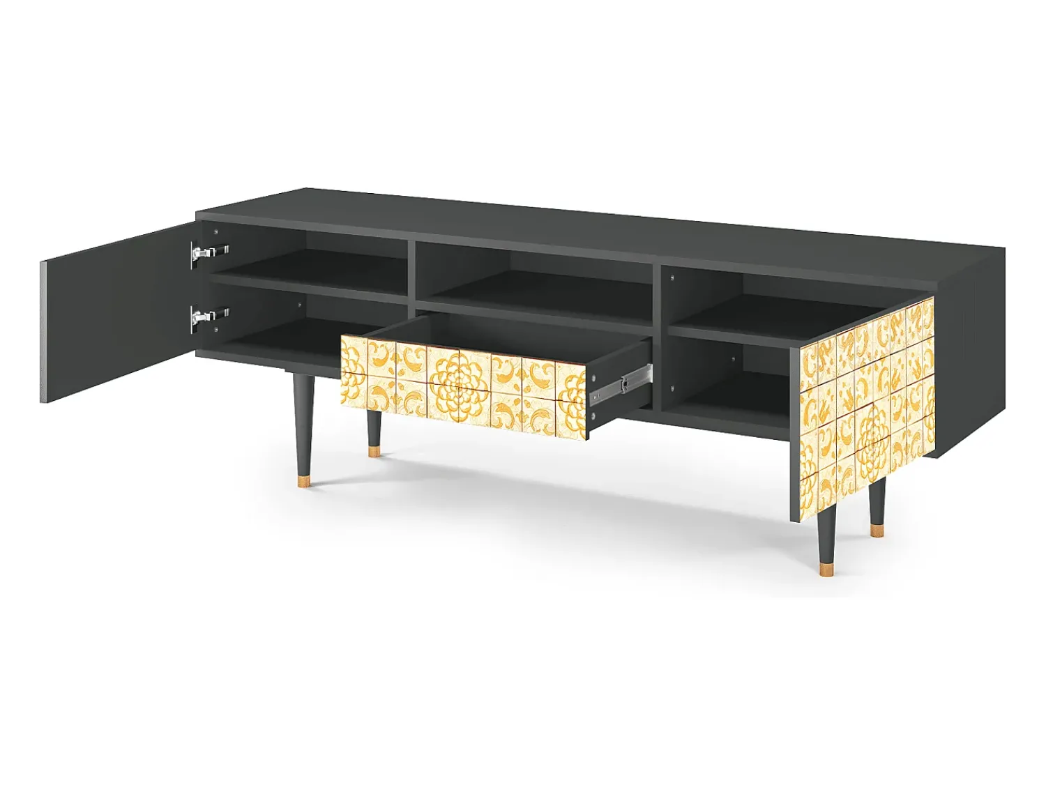 Sale Mueble de TV - 170х59х41 cm - T6 - Sunshiny Tile, Antracite Cinza antracite