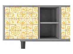 Móvel De Tv* Mueble de TV - 150х69х41 cm - T5 - Sunshiny Tile, Cinza Cinzento