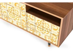 Móvel De Tv| Mueble de TV - 125х56х41 cm - T7 - Sunshiny Tile, Nogueira Castanho