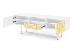 Móvel De Tv| Mueble de TV - 170х59х41 cm - T6 - Sunshiny Tile, Branco Bege