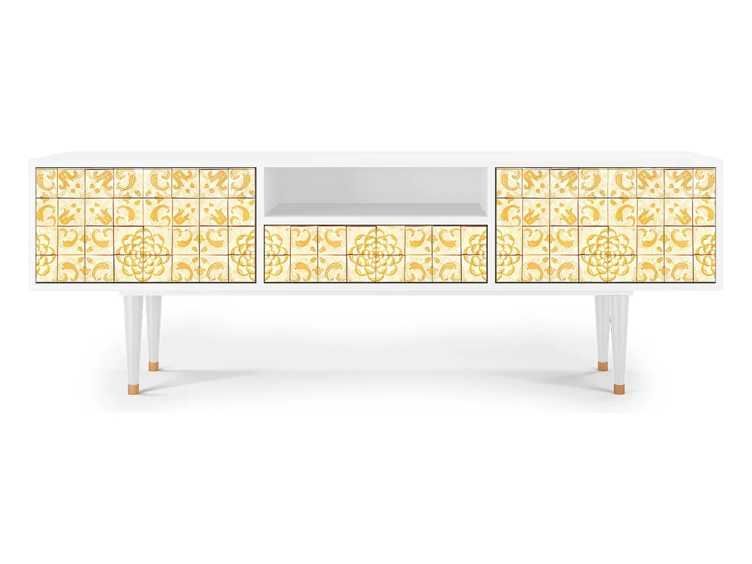 Móvel De Tv| Mueble de TV - 170х59х41 cm - T6 - Sunshiny Tile, Branco Bege