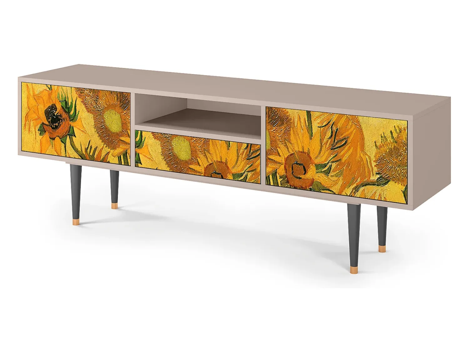 Hot Mueble de TV - 170х59х41 cm - T6 - Sunflowers, Areia Bege