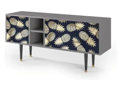 Móvel De Tv* Mueble de TV - 150х69х41 cm - T5 - Sunny Pineaple, Cinza Cinzento