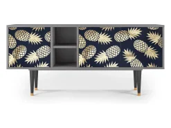 Móvel De Tv* Mueble de TV - 150х69х41 cm - T5 - Sunny Pineaple, Cinza Cinzento