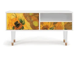Mueble de TV - 115х59х48 cm - T3 - Sunflowers, Branco^ Móvel De Tv