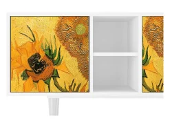 Móvel De Tv| Mueble de TV - 150х69х41 cm - T5 - Sunflowers, Branco Bege